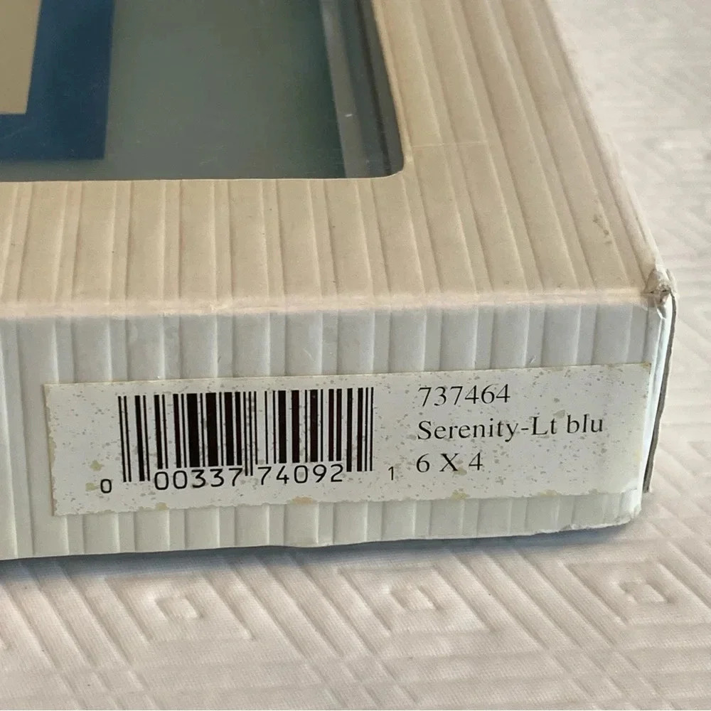 Vintage Fetco MCM Blue Silver Trim 6x4 Picture Frame NEW in Box! Baby Boy - Picture 3 of 6